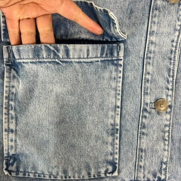 Gap Shirt Jacket Shacket Womens Plus XXL Blue Denim Lightweight Easy Utility - Picture 8 of 13